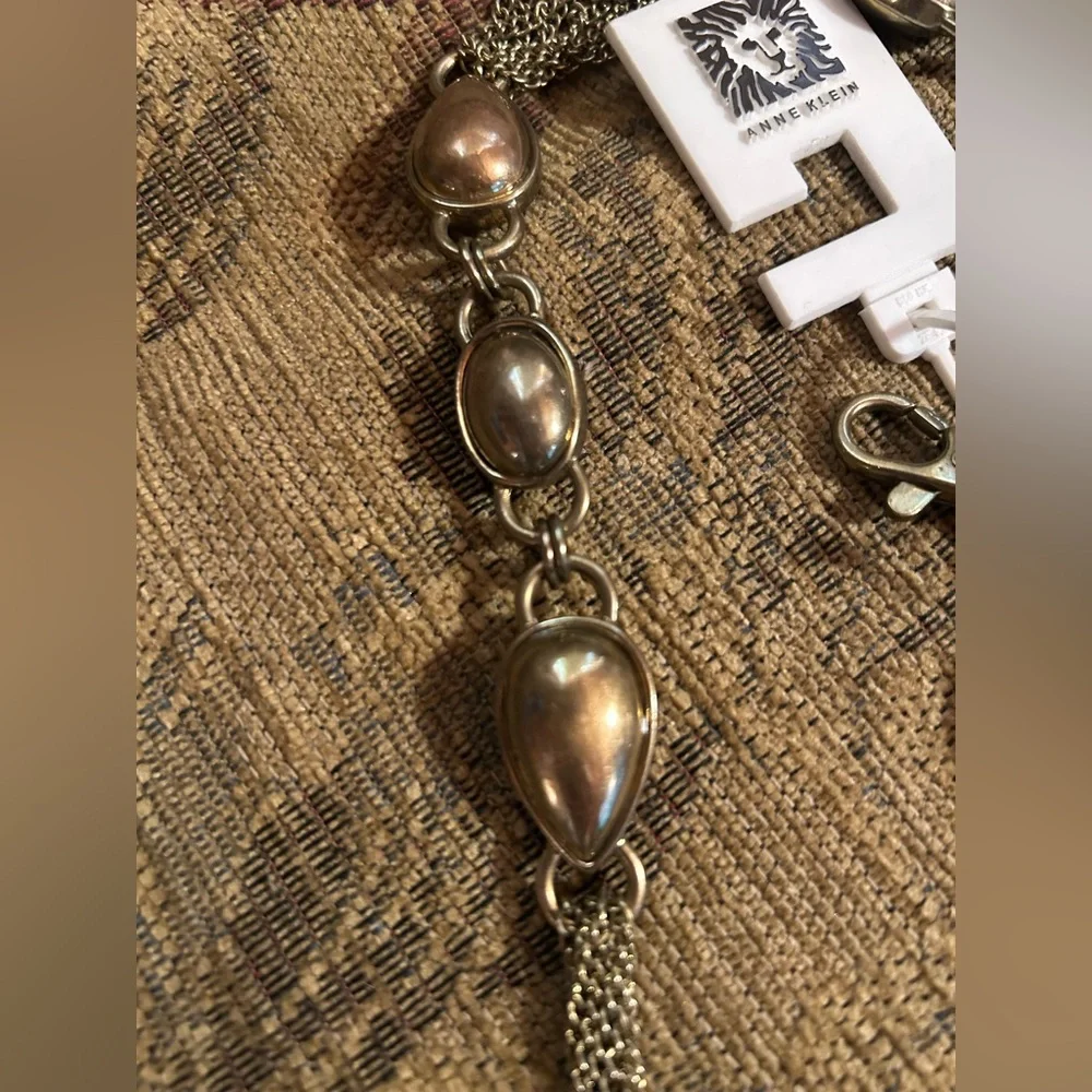 NWT Anne Klein Mixed Metal Chain Belt with medallion accents S/M